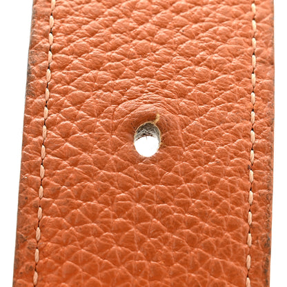 Hermes Chamonix Togo 32mm H Belt 90 36 Chocolate Potiron 6 of 7