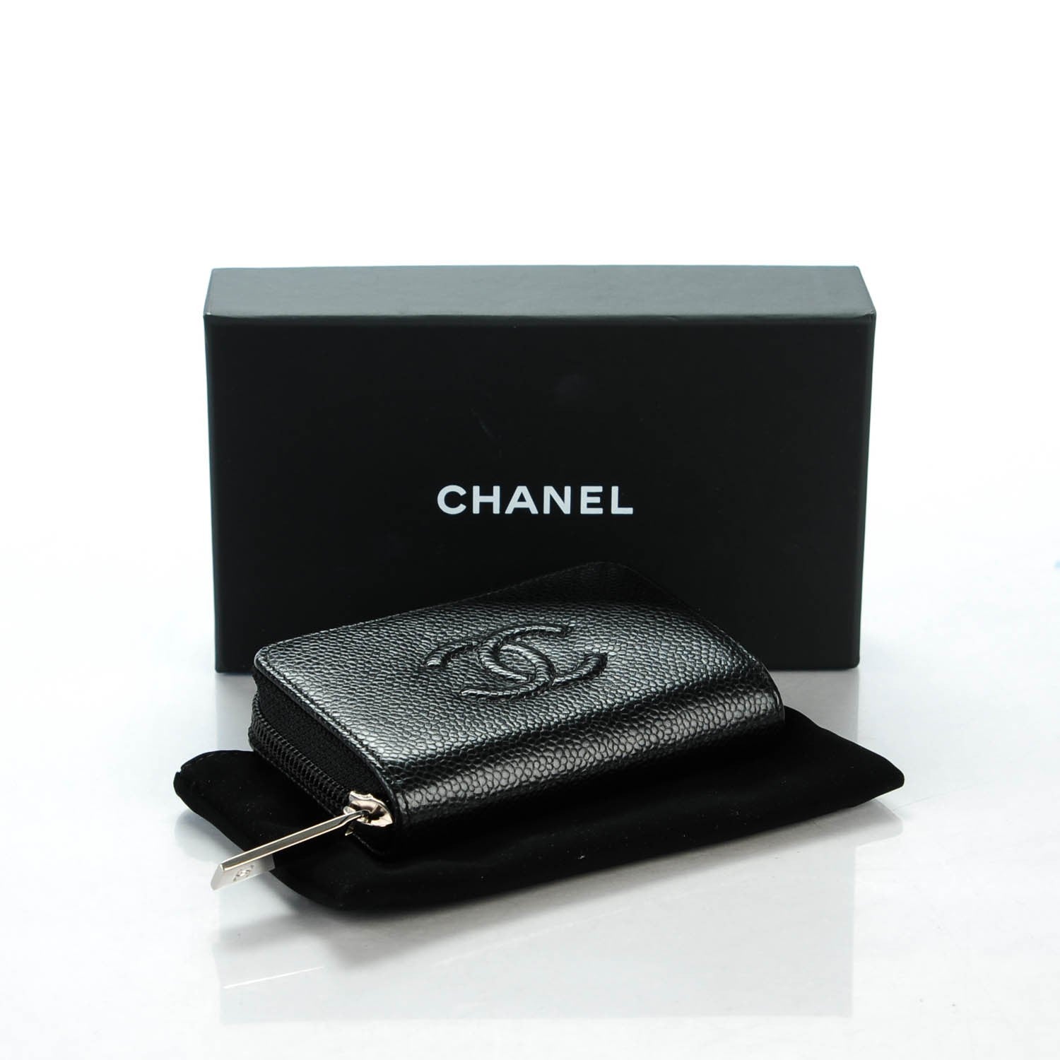 Chanel Caviar Timeless CC Zip Around Coin Purse Black 4 of 7