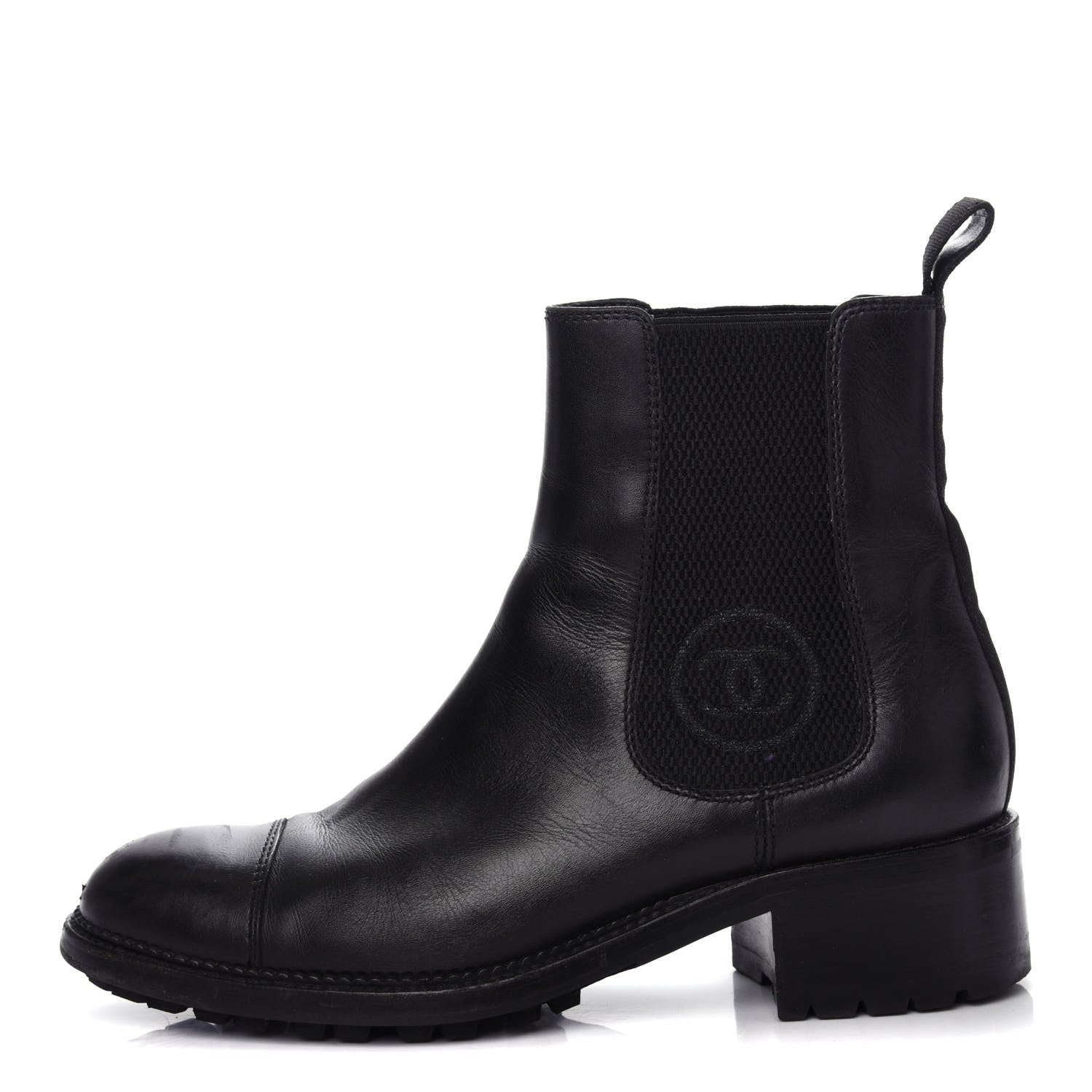 Chanel Calfskin Elastic Short Boots 37.5 Black 1 of 10