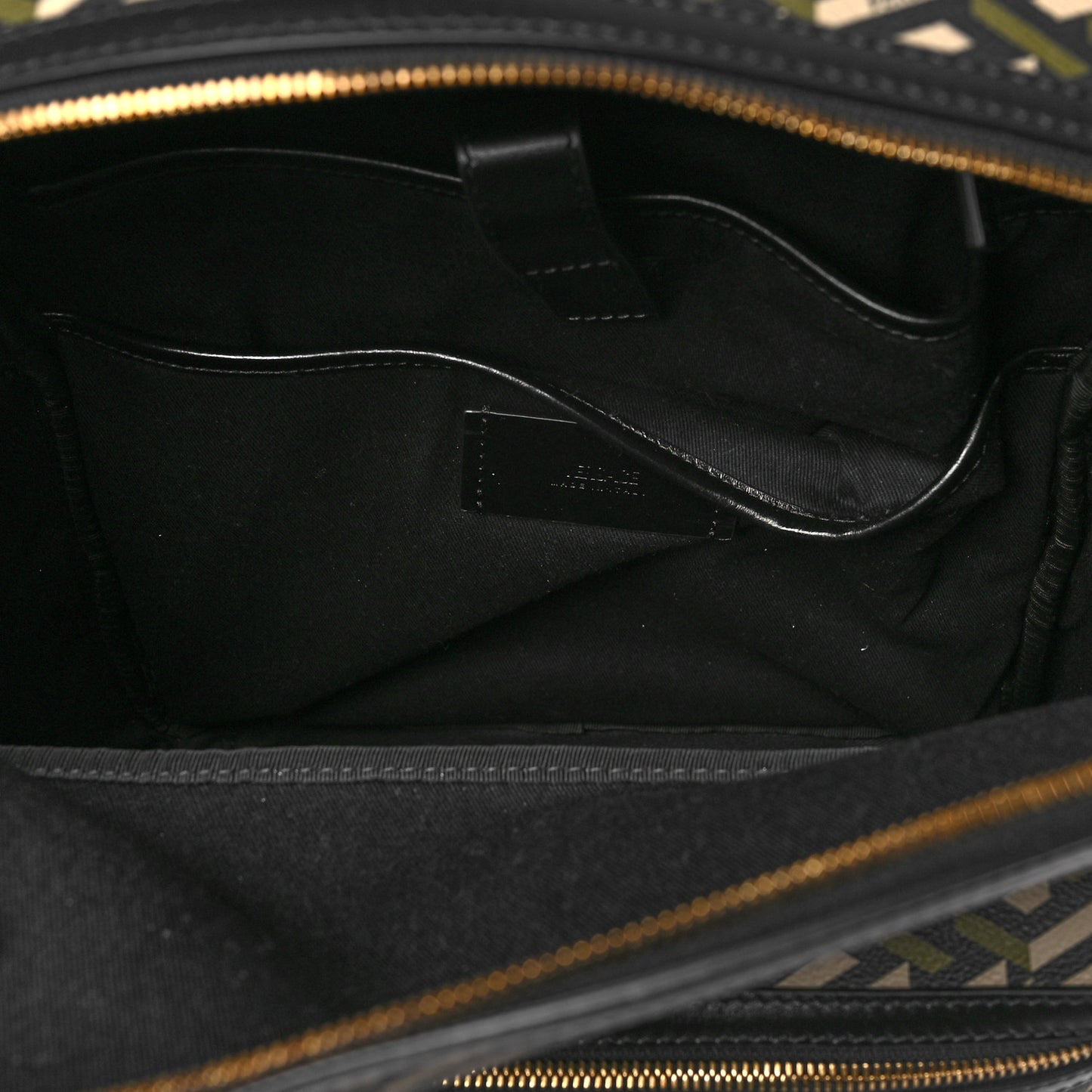 Coated Canvas Calfskin La Greca Signature Backpack Black Khaki