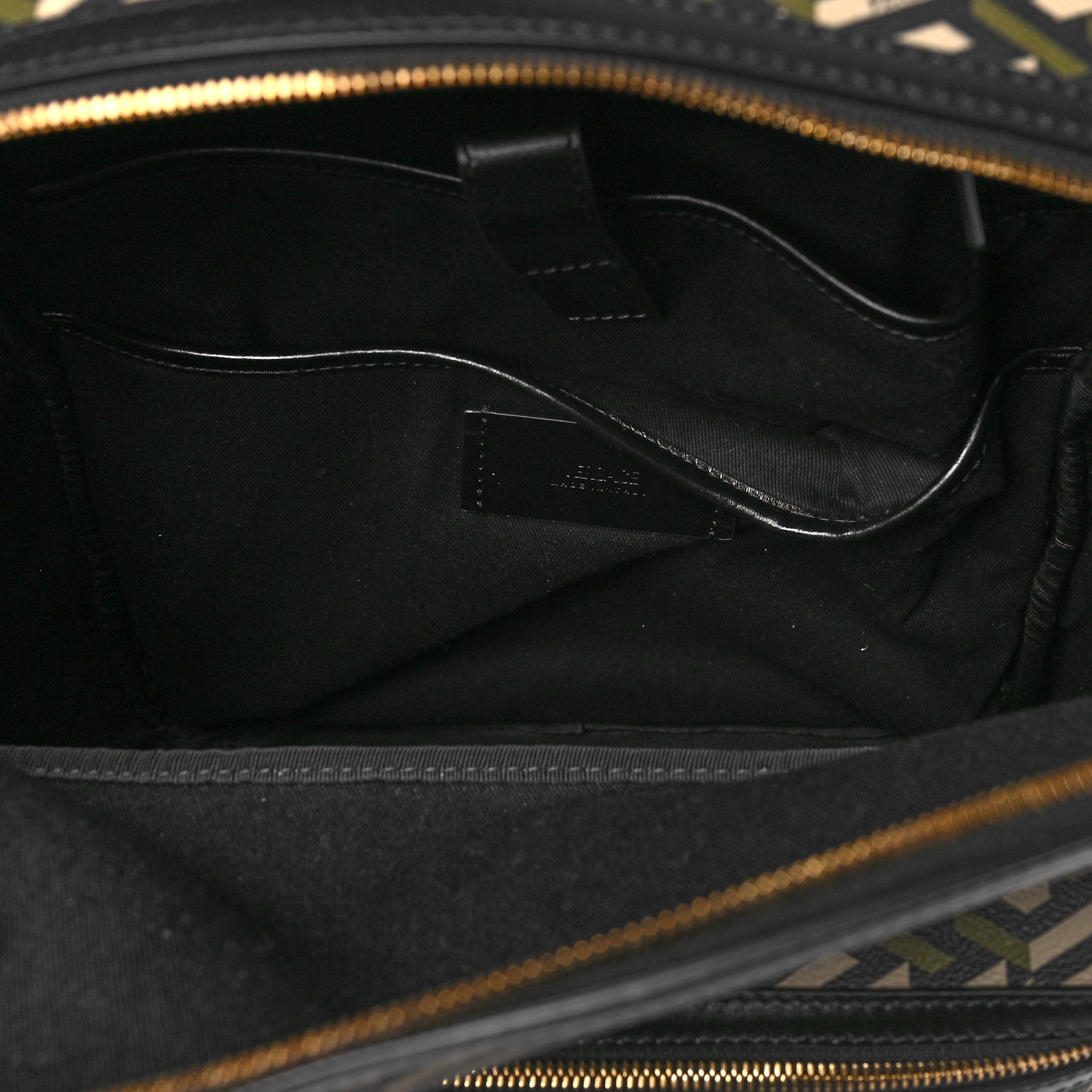 Versace Coated Canvas Calfskin La Greca Signature Backpack Black Khaki 6 of 9