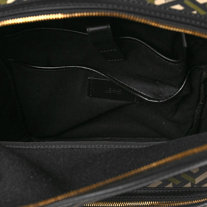 Versace Coated Canvas Calfskin La Greca Signature Backpack Black Khaki 6 of 9