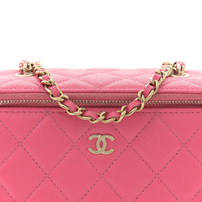 Chanel Caviar Quilted Small Vanity Case With Chain Pink 8 of 10