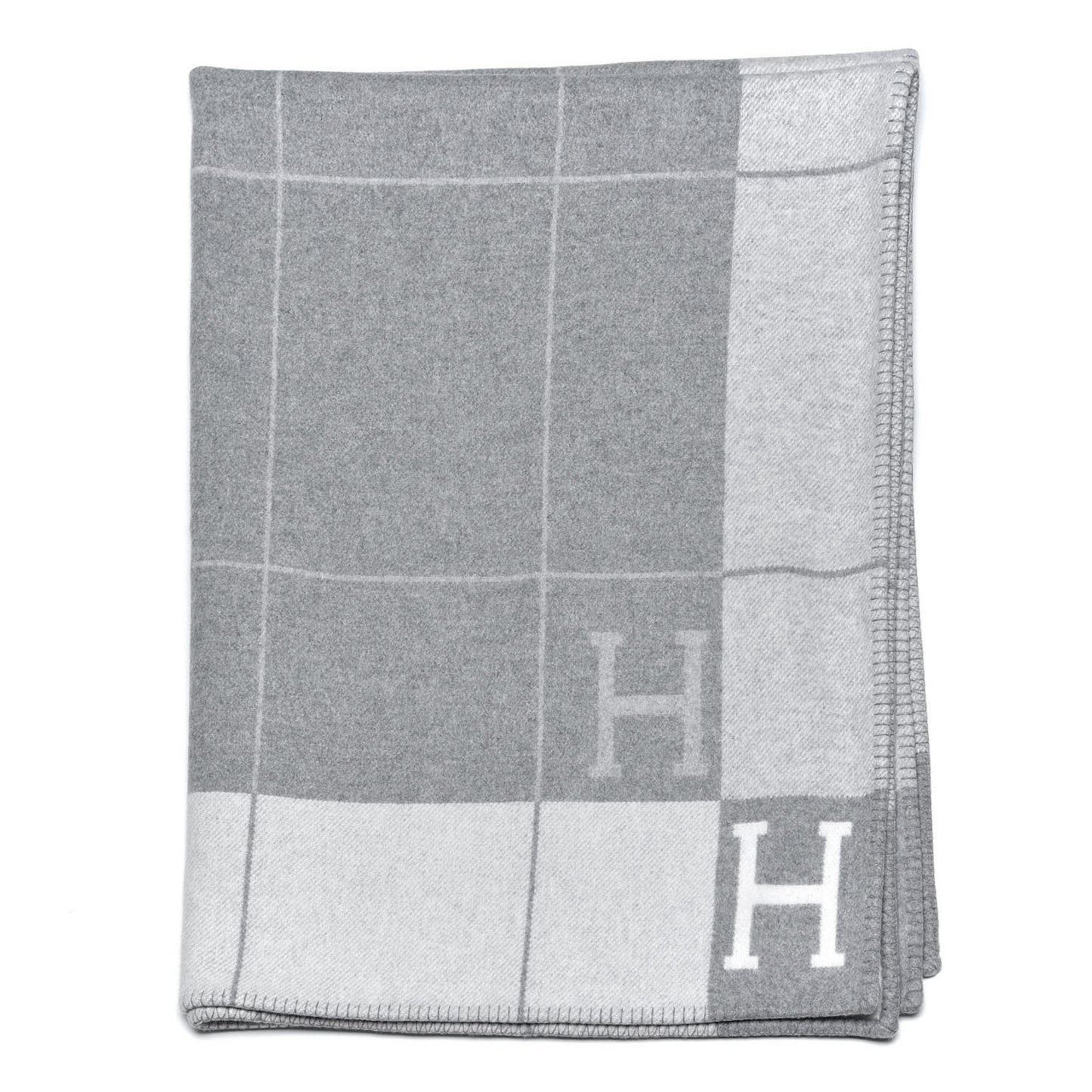 Wool Cashmere Avalon III Blanket Ecru Gris Clair