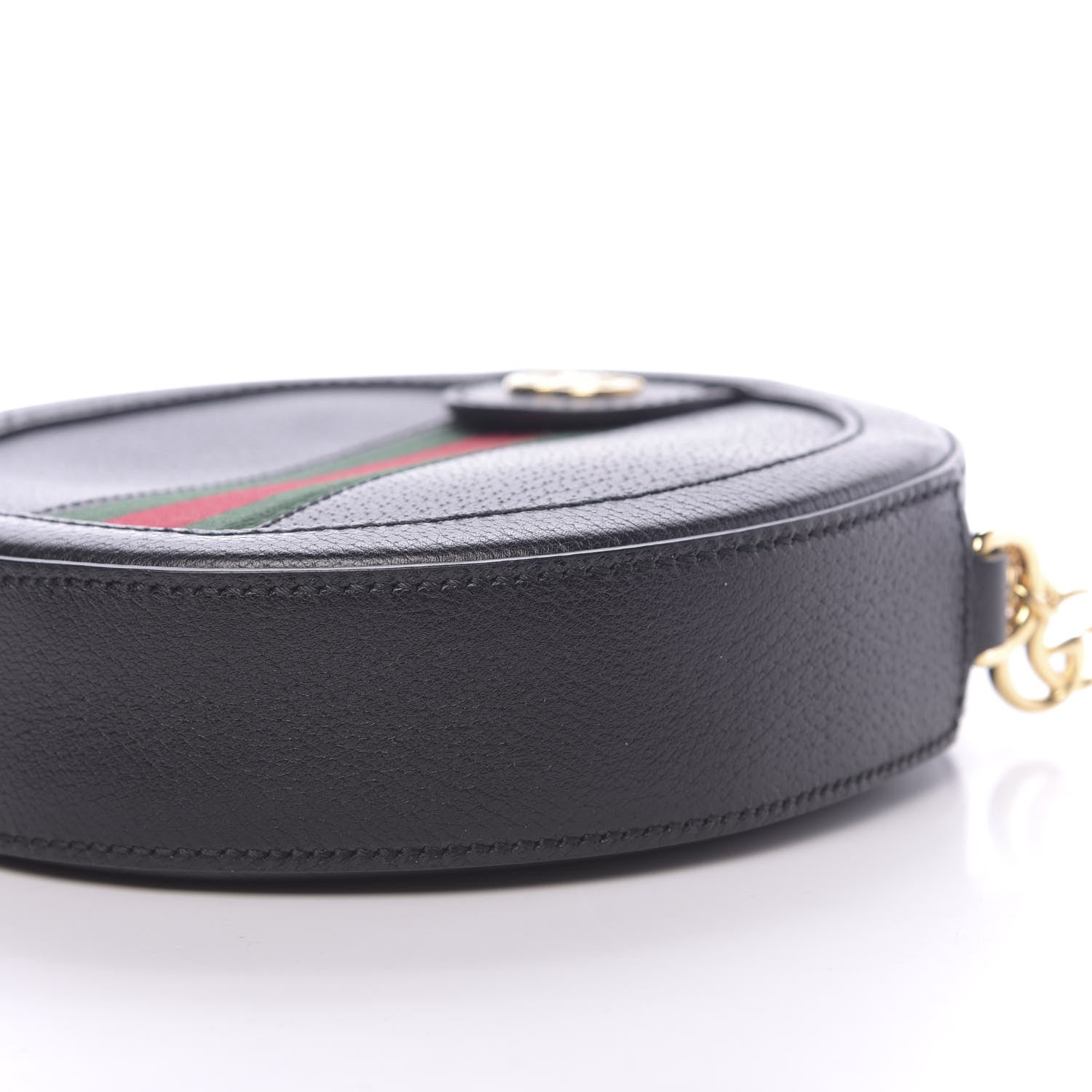 Gucci Grained Calfskin Web Mini Ophidia Round Shoulder Bag Black 9 of 10