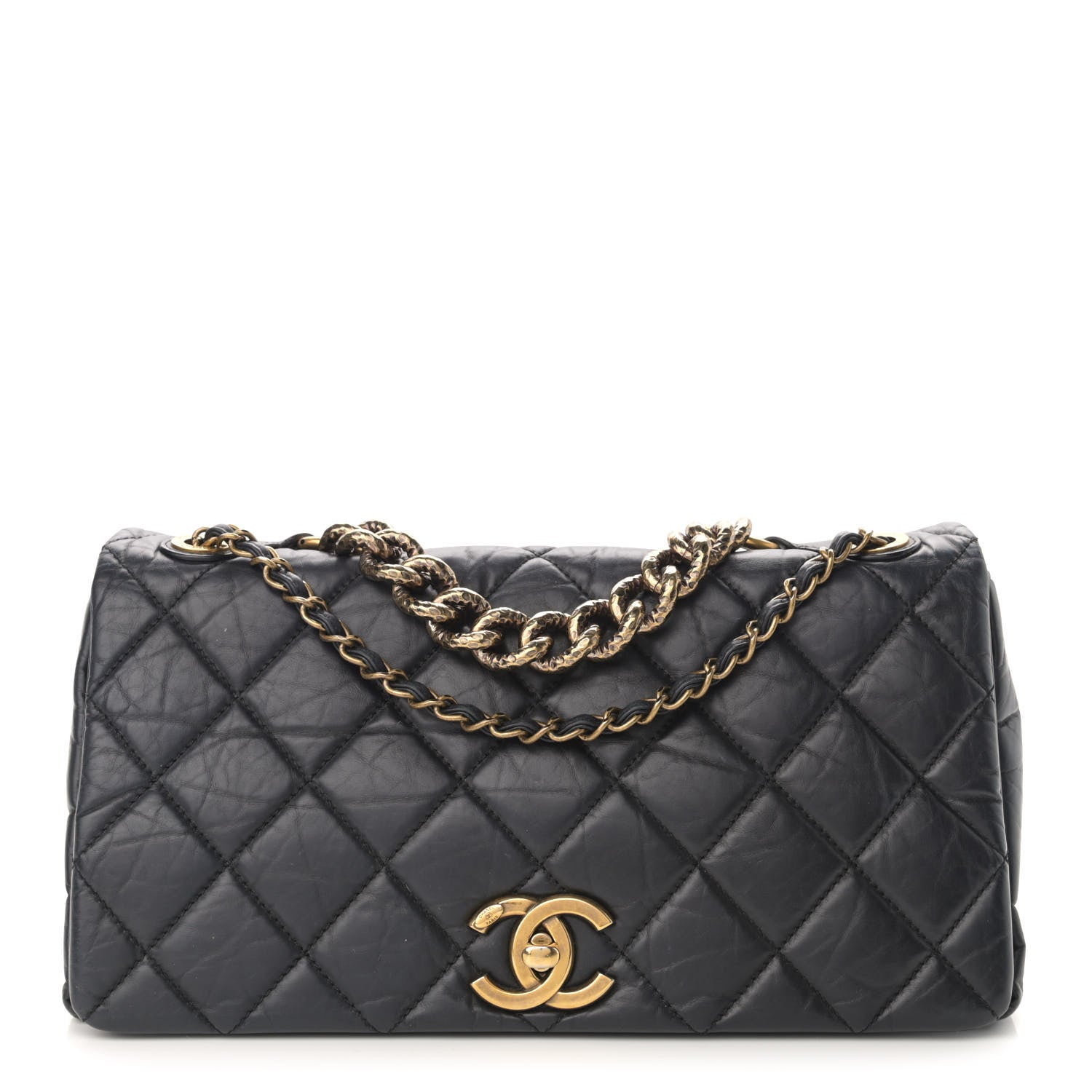 Chanel Aged Calfskin Quilted Small Pondichery Flap Black 1 of 10