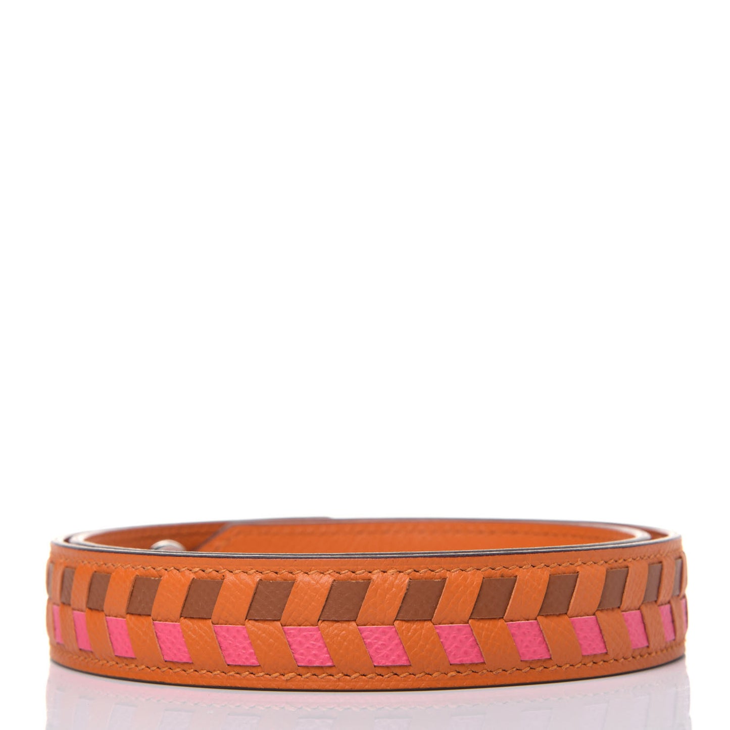 Epsom 25mm Tressage Shoulder Strap Abricot Rose Azalee Gold
