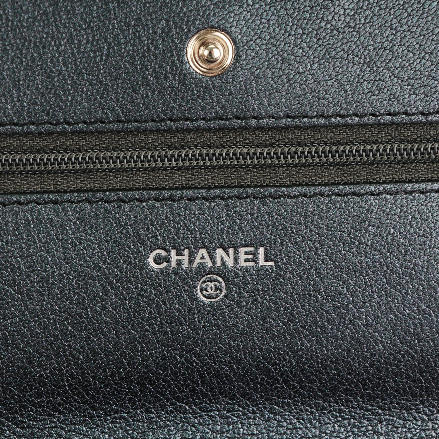 Chanel Iridescent Goatskin Quilted Wallet On Chain WOC Purple 6 of 8
