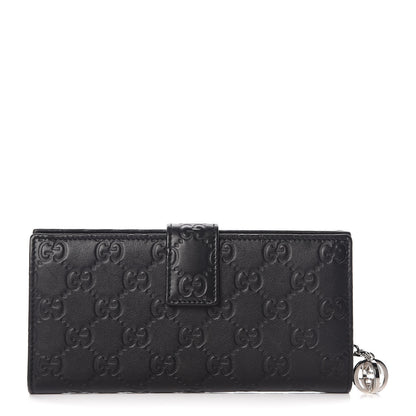 Gucci Guccissima Twins Continental Flap Wallet Black 1 of 11