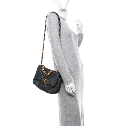 Chanel Lambskin Quilted Medium Chanel 19 Flap Dark Grey 2 of 10