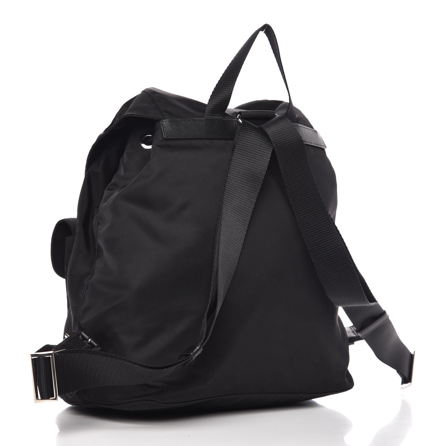 Prada Nylon Vela Saffiano Backpack Black 3 of 12