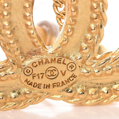 Chanel CC Drop Earrings Matte Gold 4 of 5