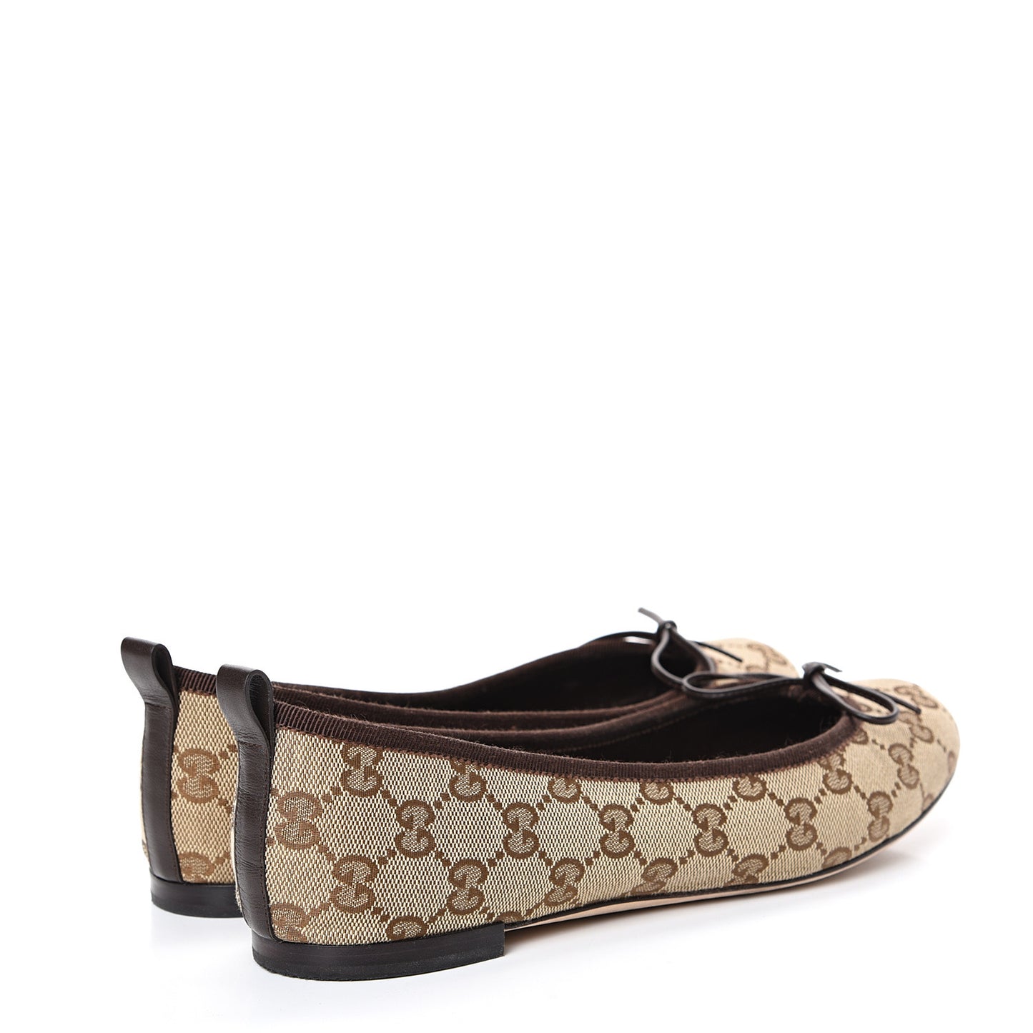Monogram Miro Soft Calfskin Ballet Flats 39.5 Beige Ebony Cocoa