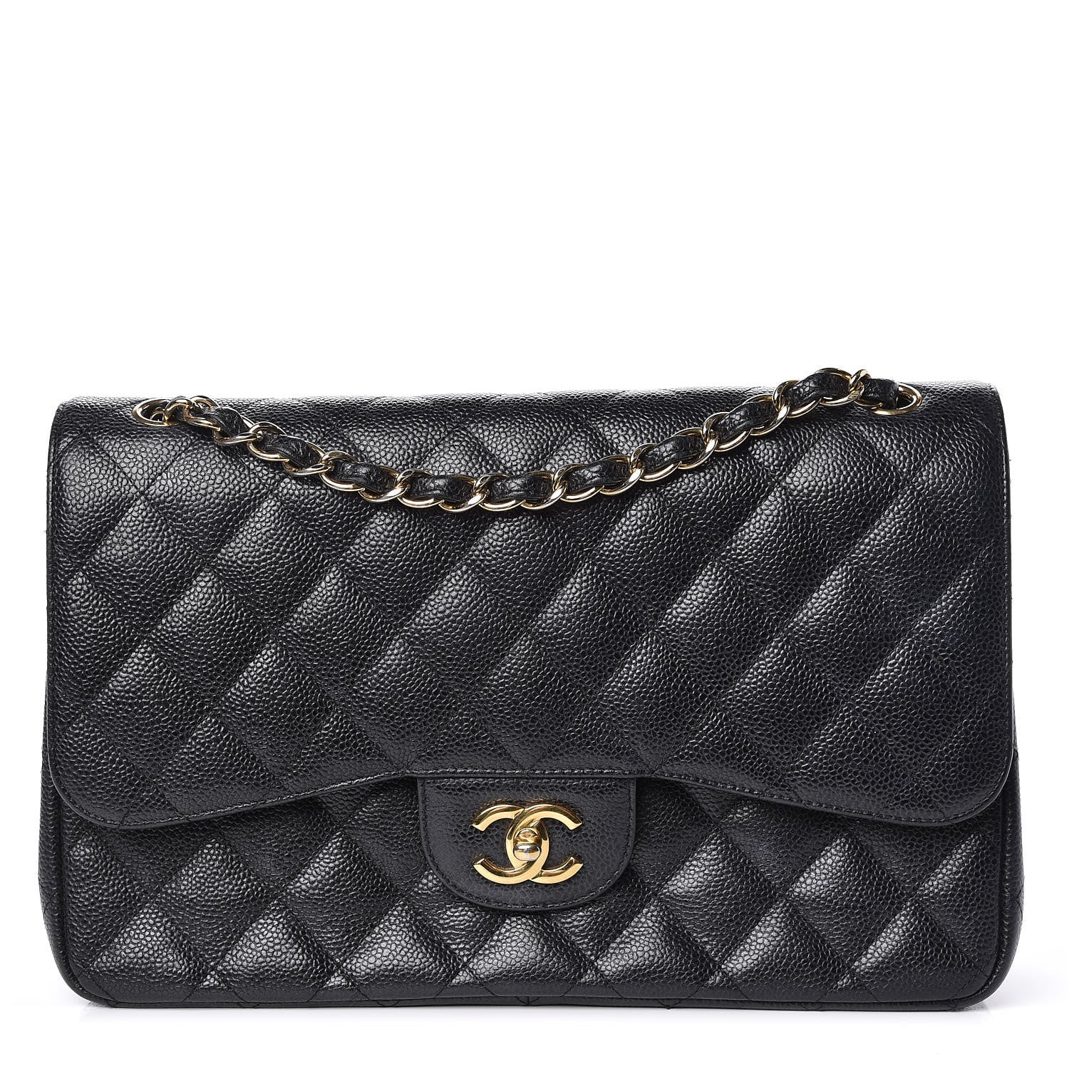 Chanel Caviar Quilted Jumbo Double Flap Black 1 of 14