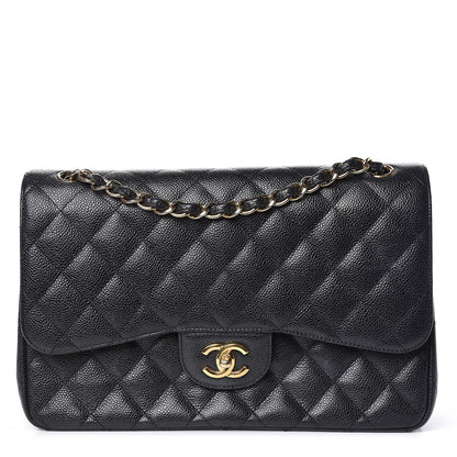 Chanel Caviar Quilted Jumbo Double Flap Black 1 of 14