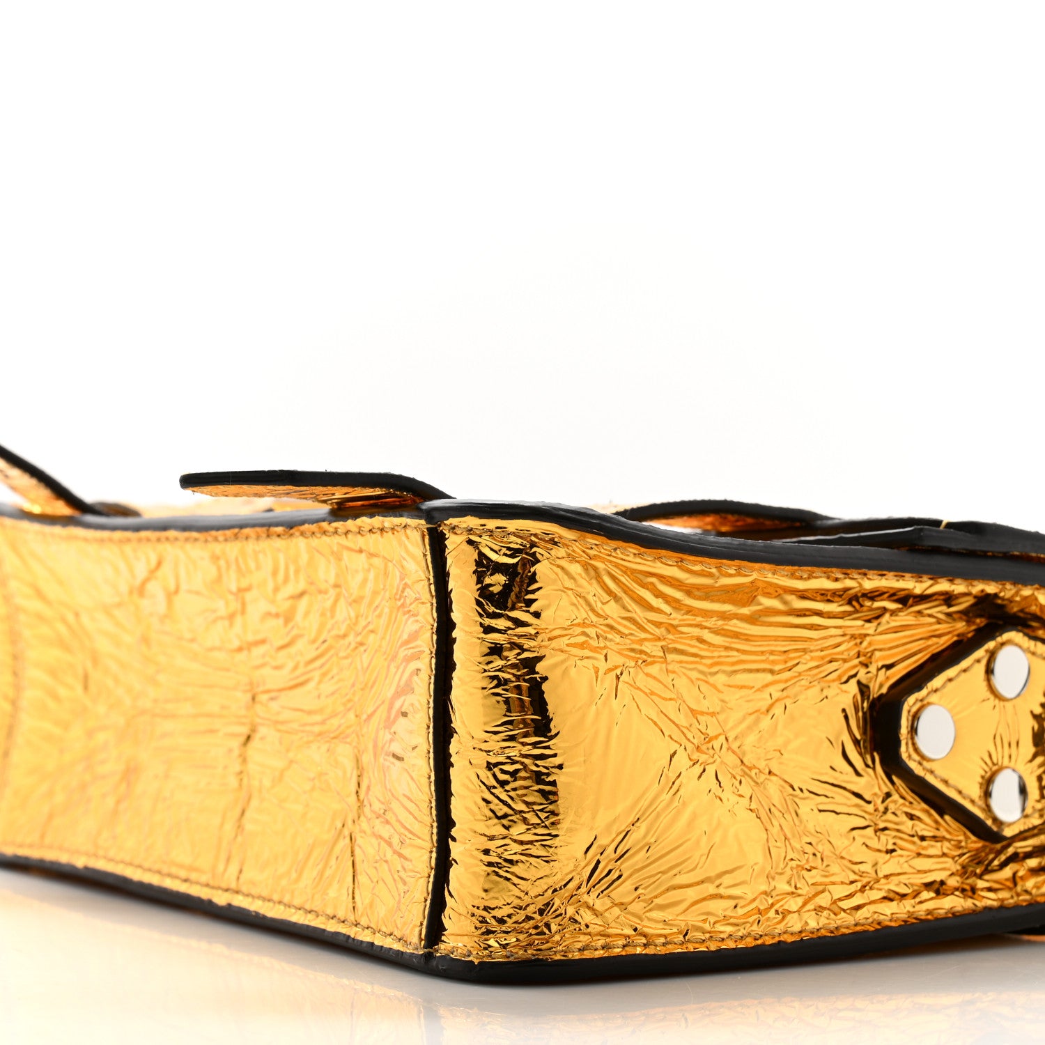 Proenza Schouler Metallic Paper Lambskin PS1 Mini Pouch Messenger Gold 9 of 10