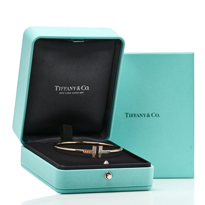 Tiffany 18K Rose Gold Diamond Mother of Pearl T Wire Bracelet 4 of 4