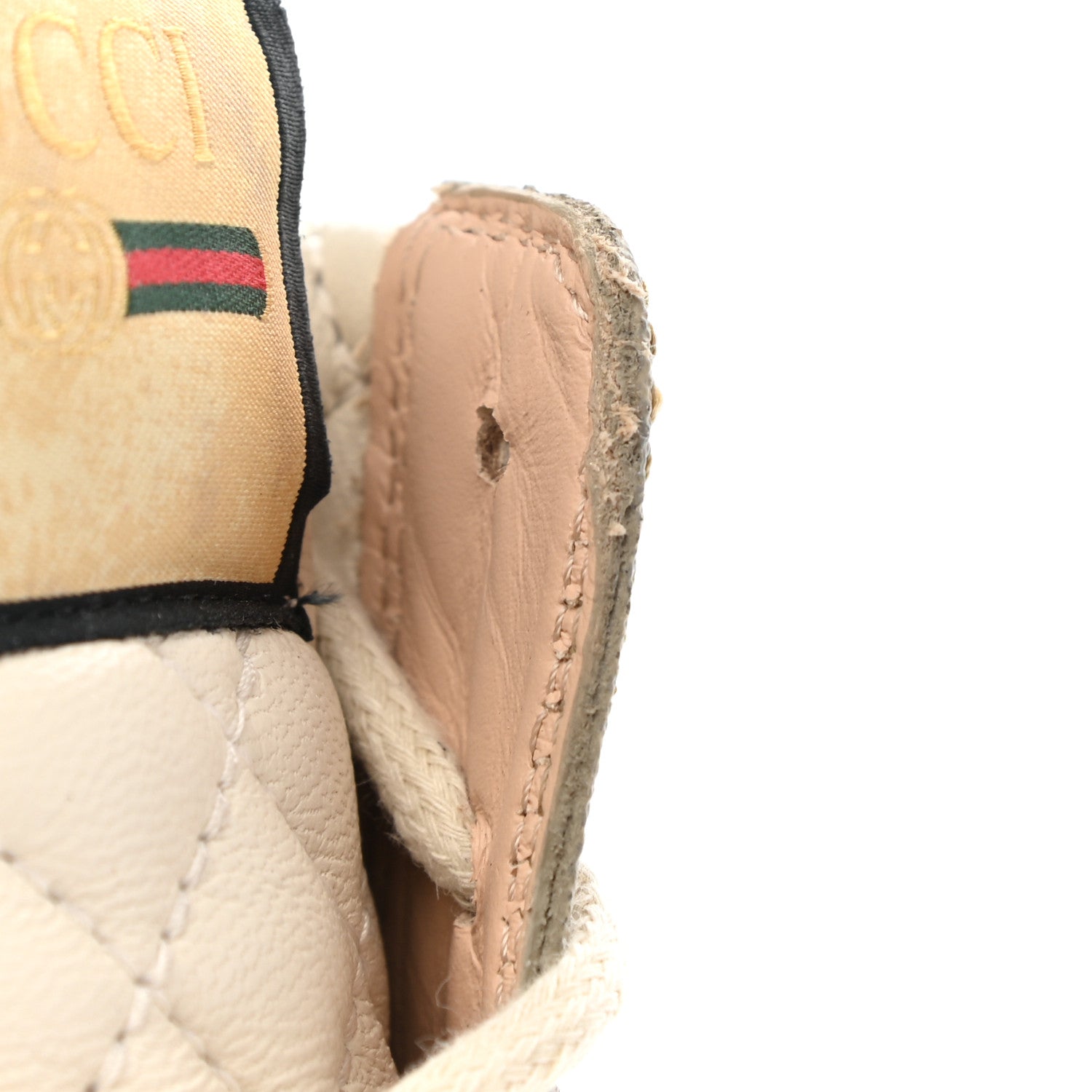Gucci Calfskin GG Supreme Monogram Nappa Quilted Lace Up Ankle Boots 38.5 Mystic White Beige 11 of 14