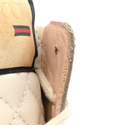 Gucci Calfskin GG Supreme Monogram Nappa Quilted Lace Up Ankle Boots 38.5 Mystic White Beige 11 of 14