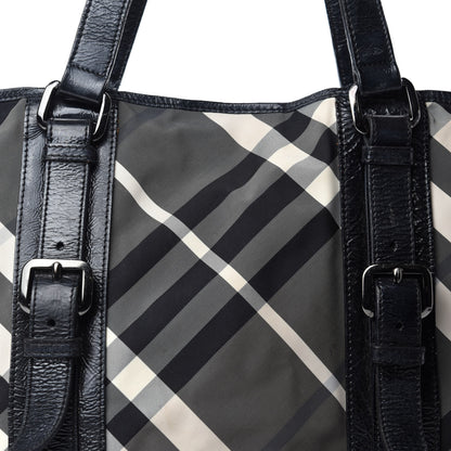 Burberry Nylon Beat Check Victoria Tote Black 11 of 11