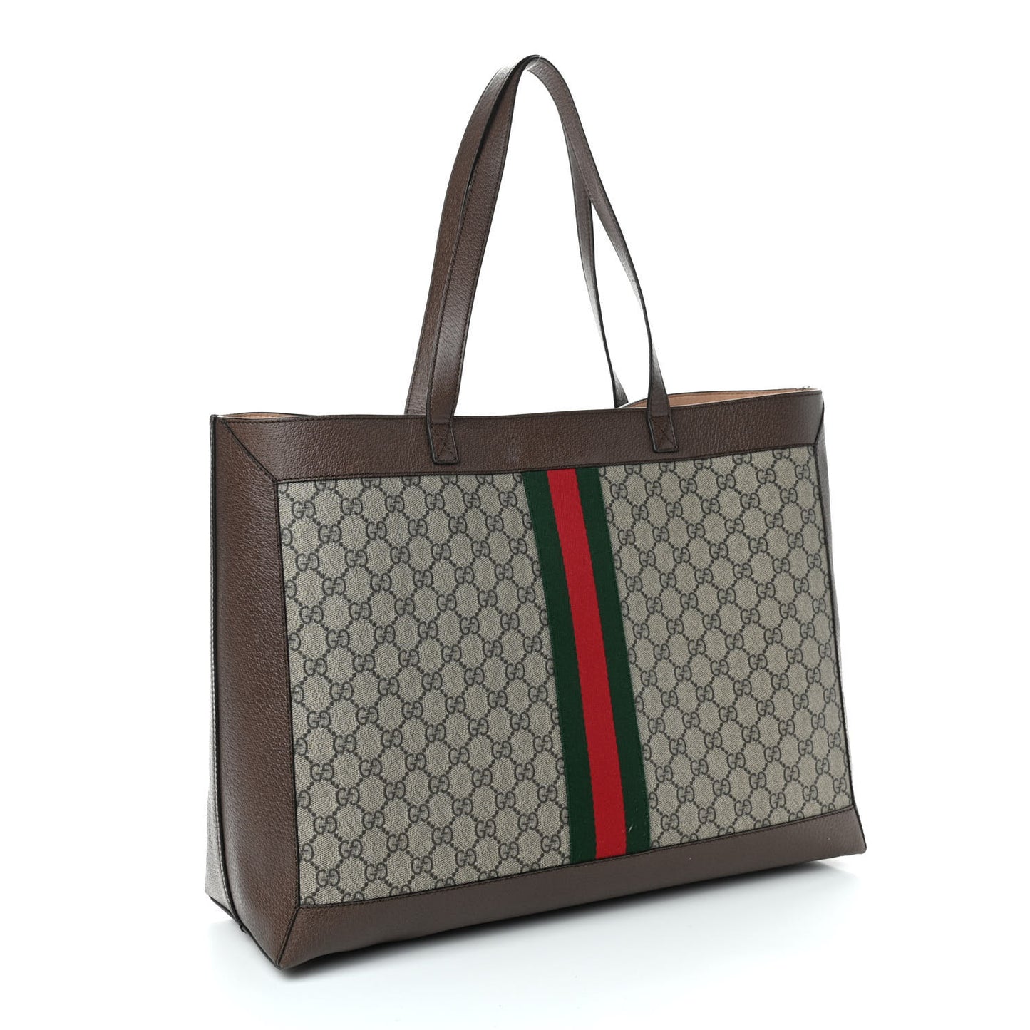 GG Supreme Monogram Web Ophidia Tote Brown
