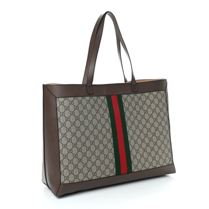 Gucci GG Supreme Monogram Web Ophidia Tote Brown 4 of 10