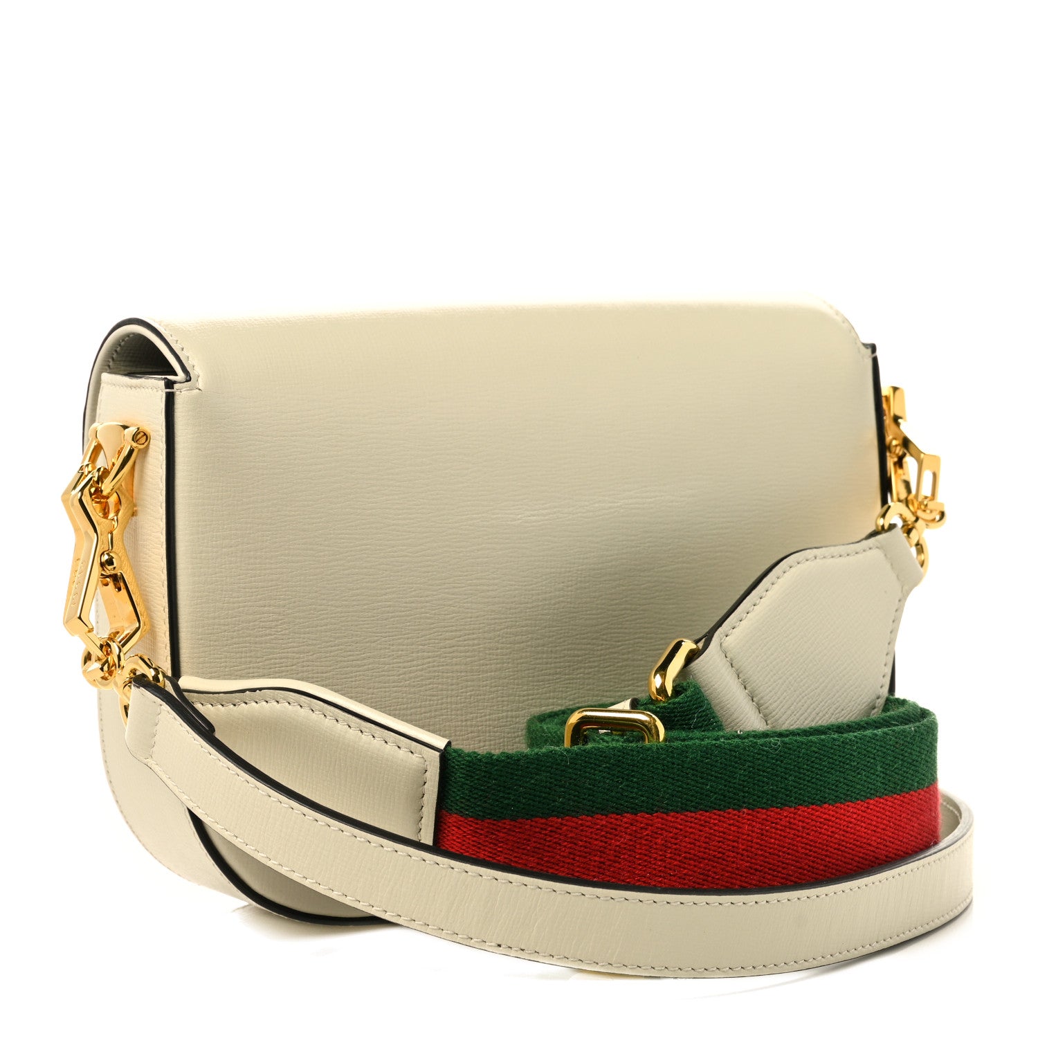 Gucci Azalea Calfskin Web Mini Horsebit 1955 Shoulder Bag Mystic White 3 of 10
