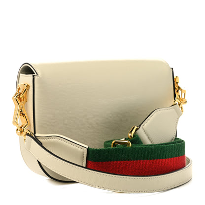 Gucci Azalea Calfskin Web Mini Horsebit 1955 Shoulder Bag Mystic White 3 of 10