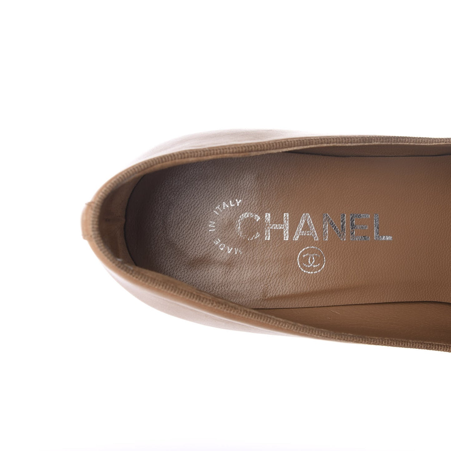 Lambskin Bow Cap Toe CC Pumps 37 Beige Black