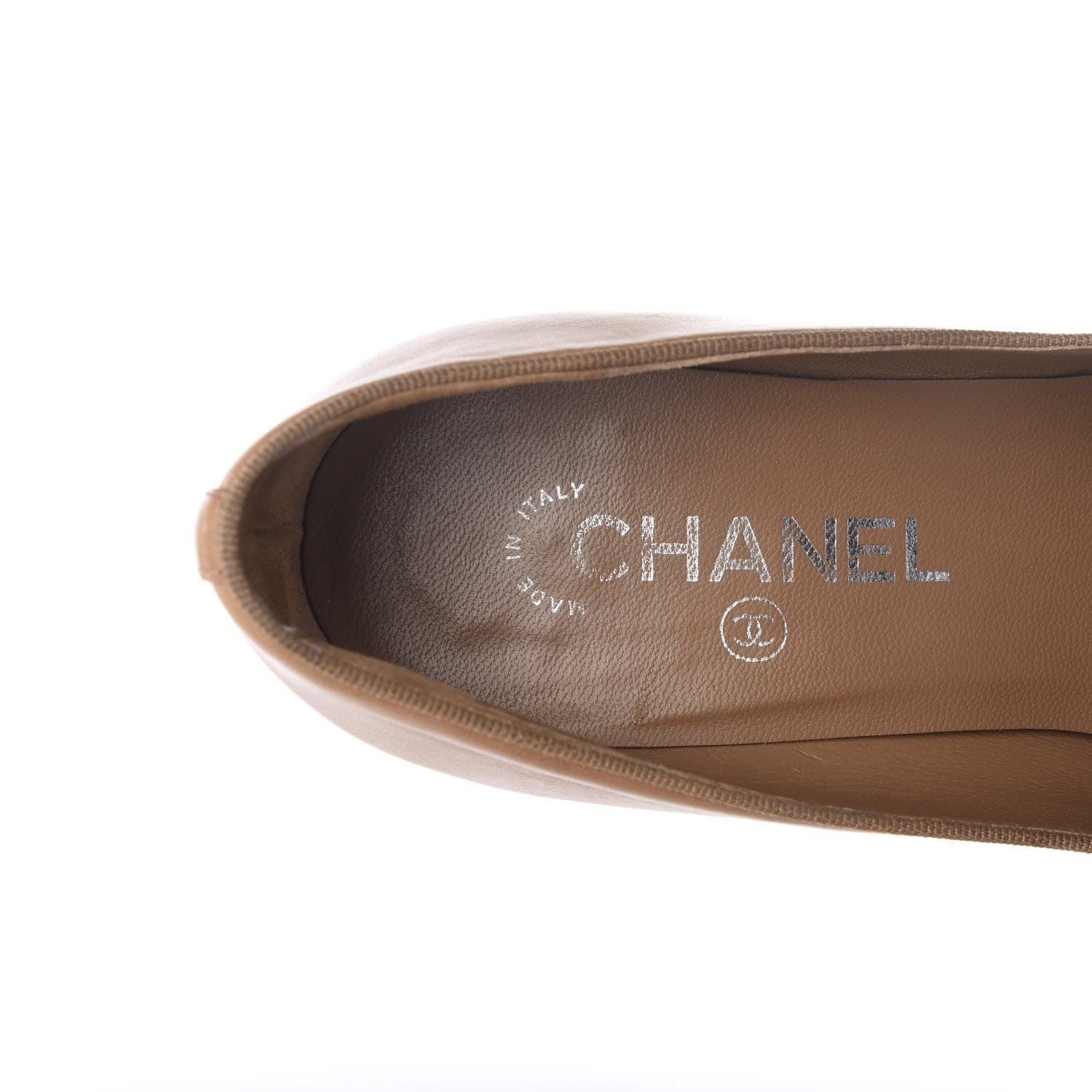 Chanel Lambskin Bow Cap Toe CC Pumps 37 Beige Black 10 of 11
