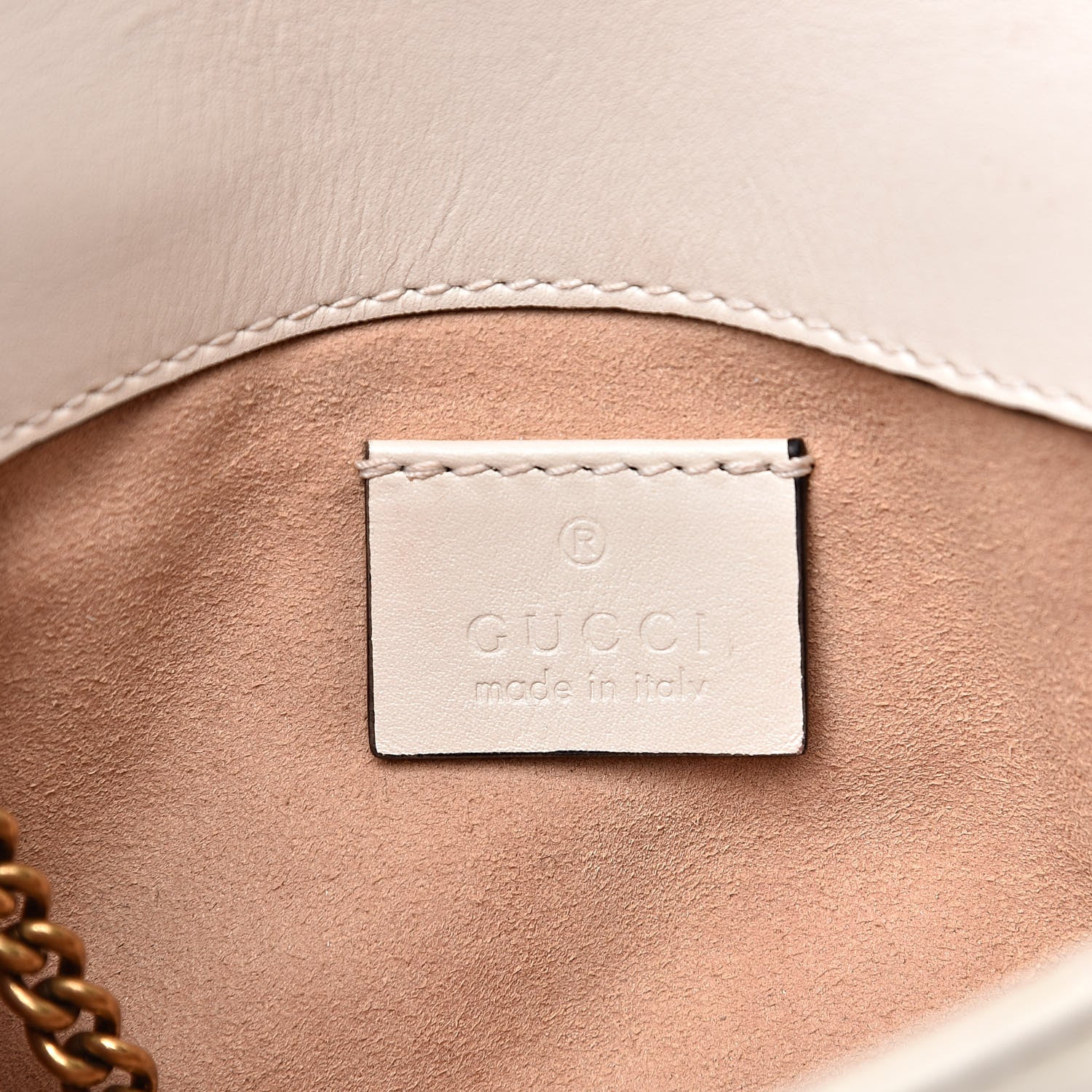 Gucci Calfskin Matelasse Super Mini GG Marmont Shoulder Bag White 6 of 14