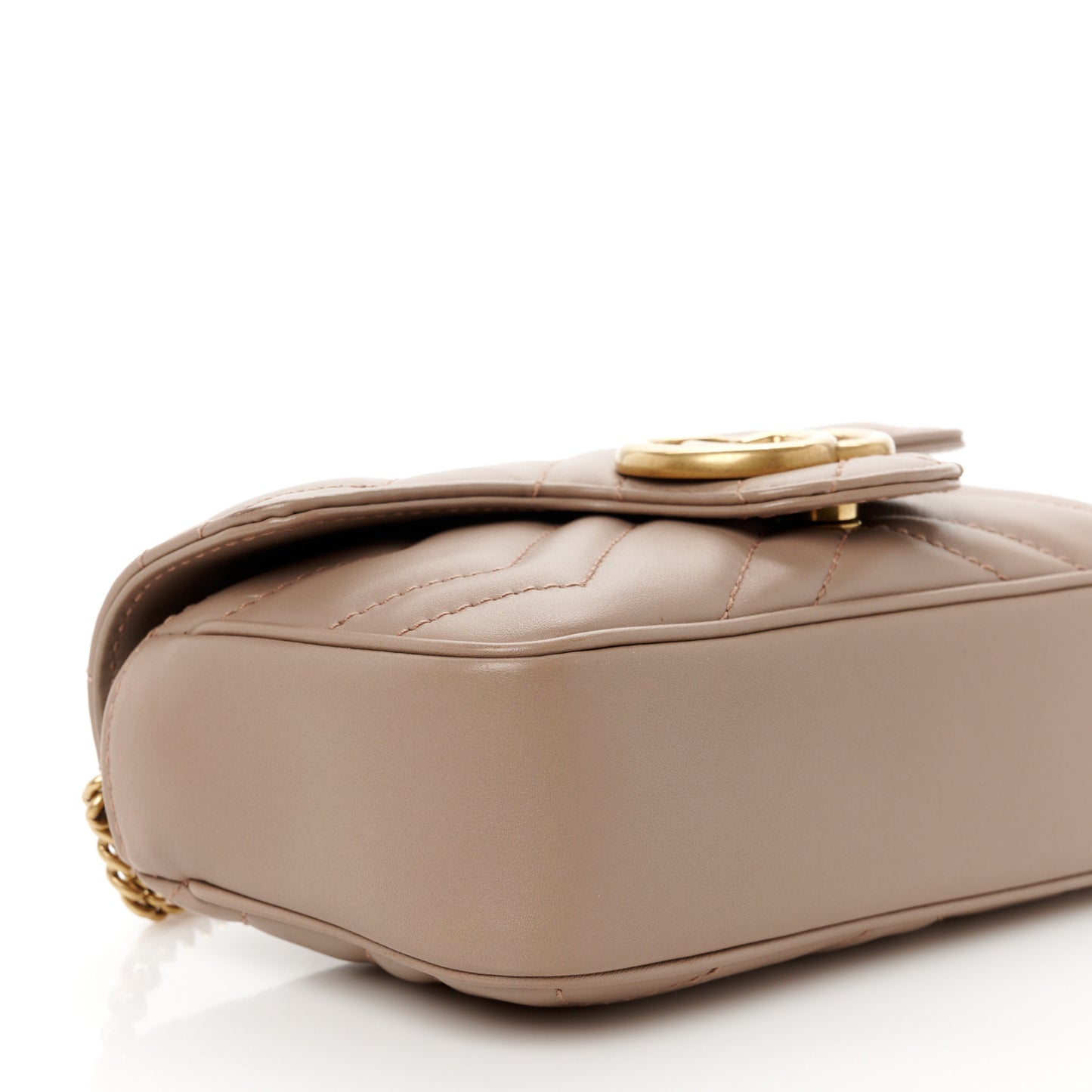 Calfskin Matelasse Super Mini GG Marmont Shoulder Bag Porcelain Rose