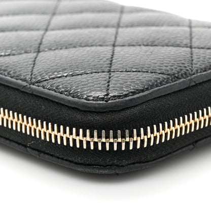 Chanel Caviar Quilted Large Gusset Zip Around Wallet Black 13 of 17