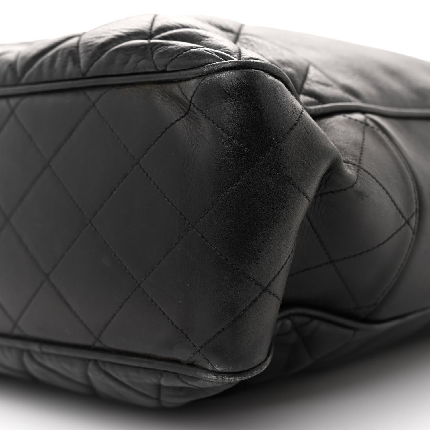Chanel Lambskin Quilted CC Shopping Tote Black 8 of 15
