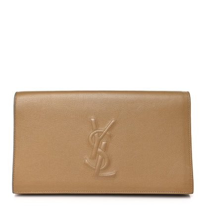 Saint Laurent Calfskin Large Belle De Jour Clutch Beige 1 of 9