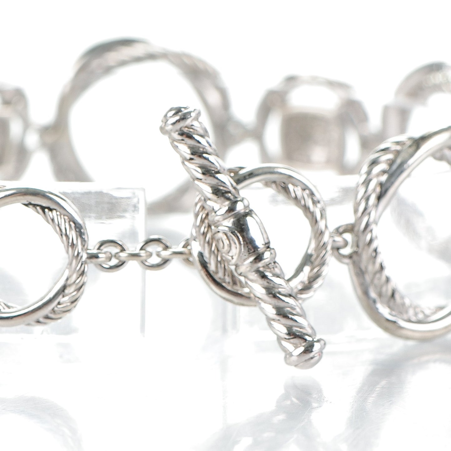 Sterling Silver Diamond Infinity Link Bracelet