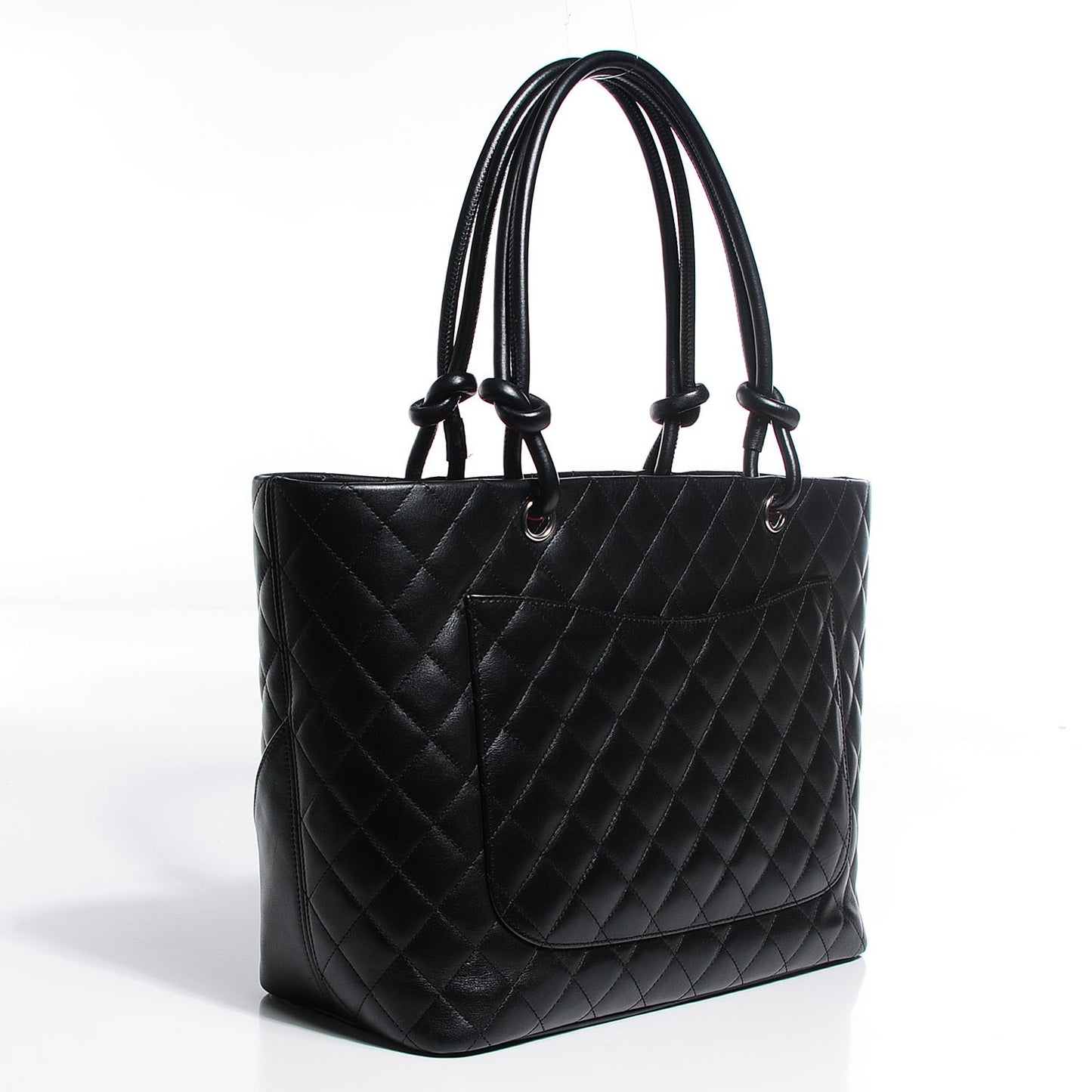 Calfskin Quilted Large Cambon Tote Black