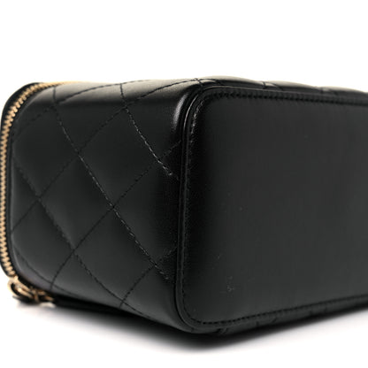 Chanel Lambskin Quilted Small Vanity Case With Chain Black 8 of 10