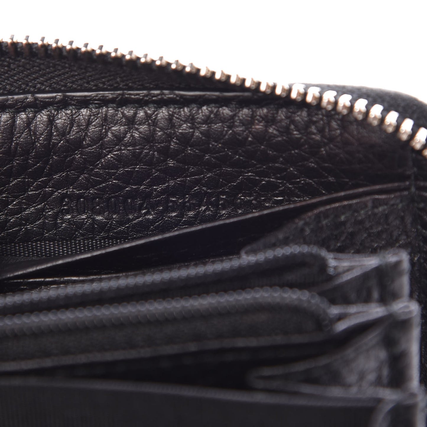 Pebbled Calfskin Studded Soho Zip Around Wallet Black