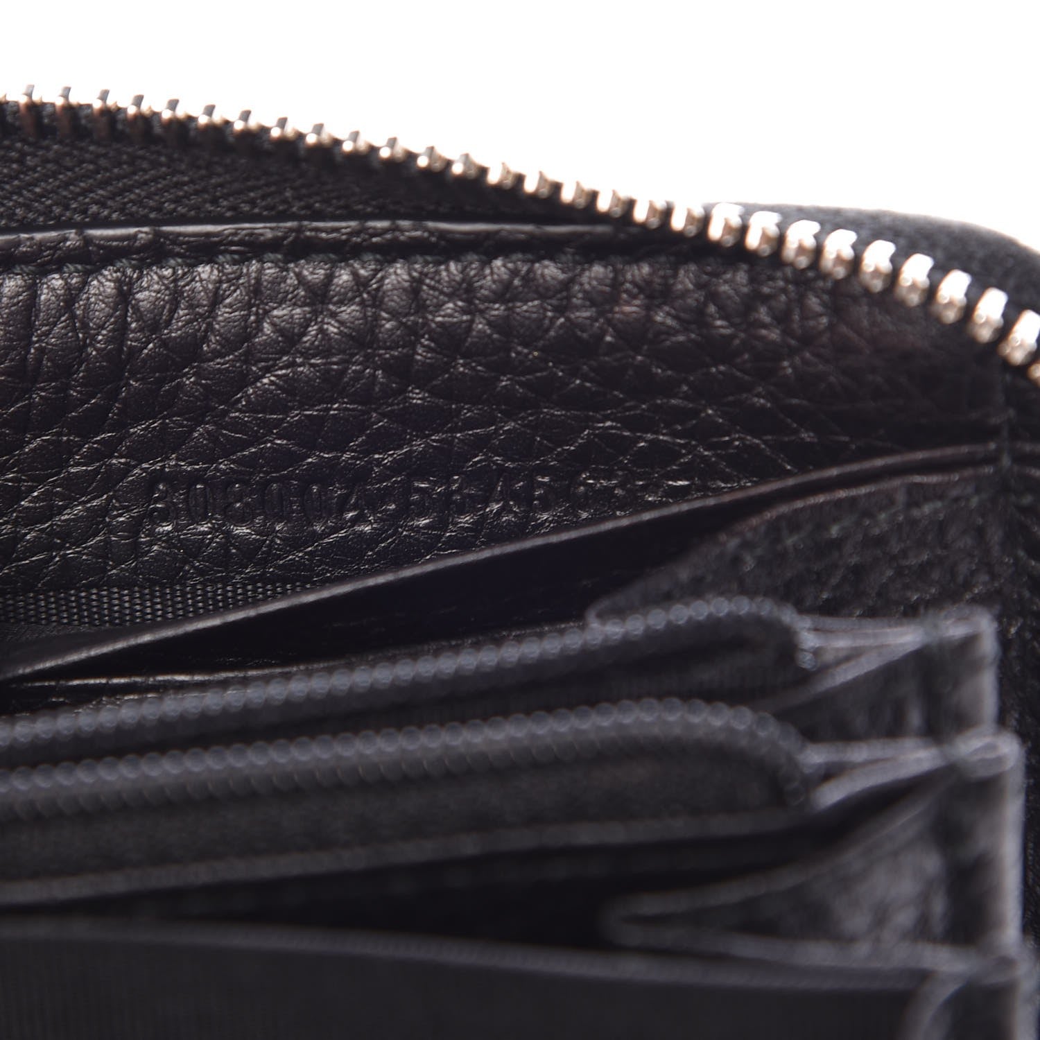 Gucci Pebbled Calfskin Studded Soho Zip Around Wallet Black 7 of 7