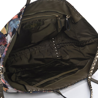 Valentino Garavani Nylon Camubutterfly Rockstud Crossbody Tote Multicolor 6 of 8