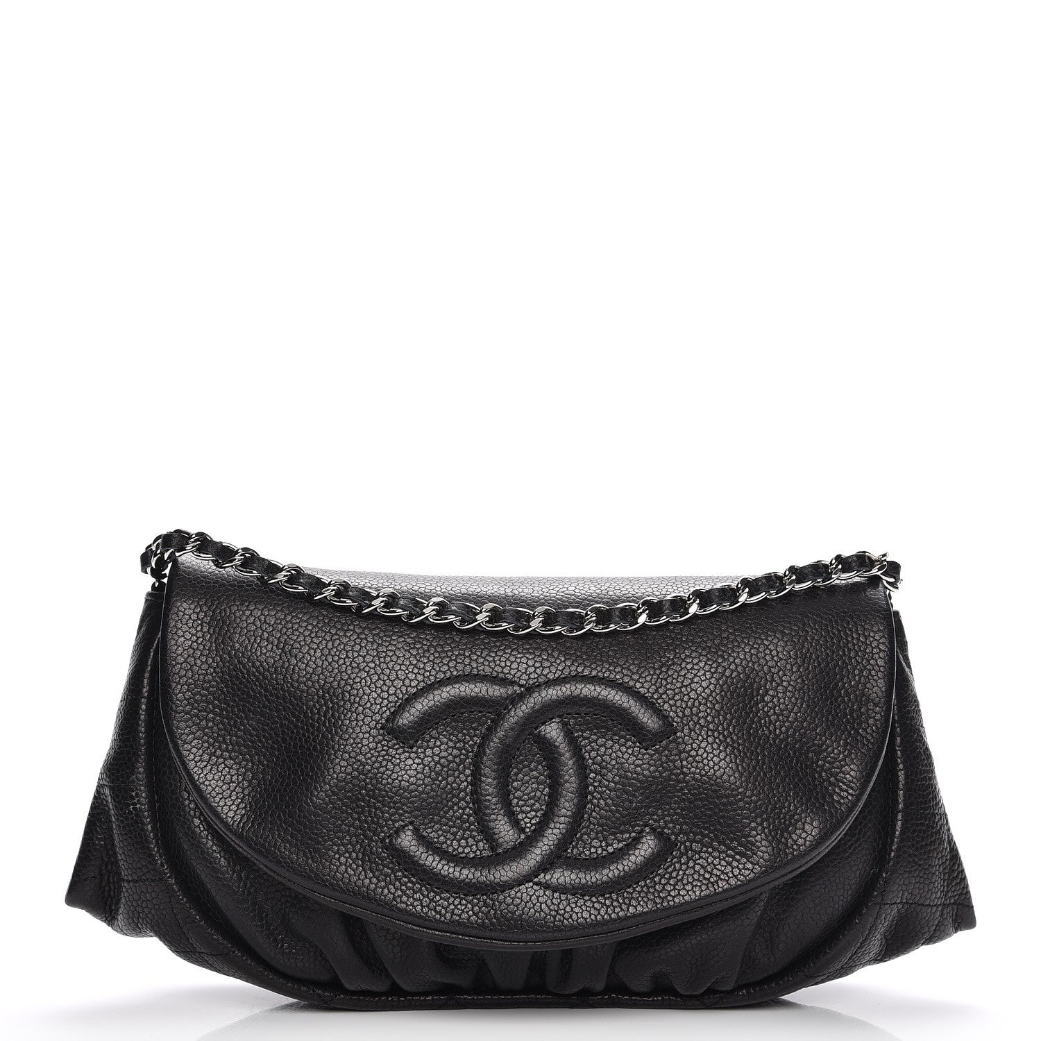 Chanel Caviar Half Moon Wallet On Chain WOC Black 1 of 9