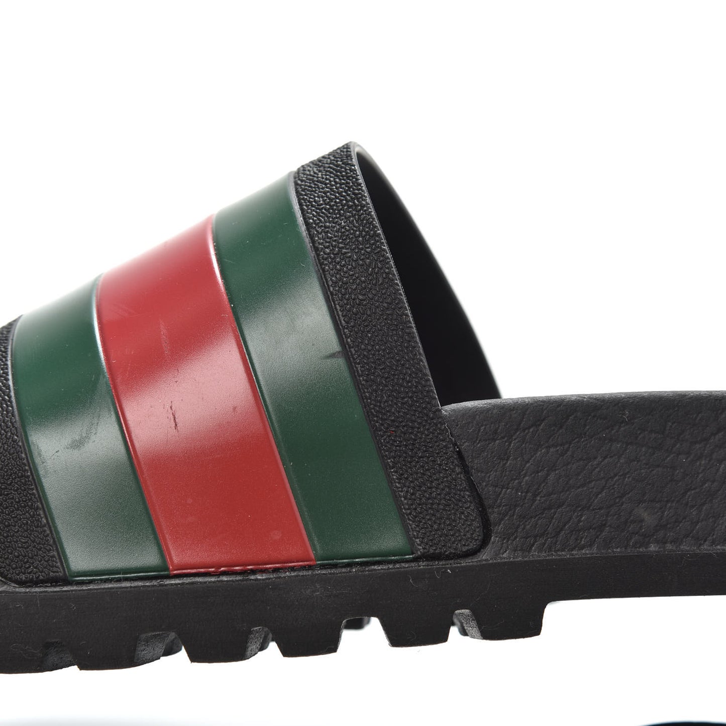Rubber Web Mens Lug Sole Slide Sandals 12 Black Green Red