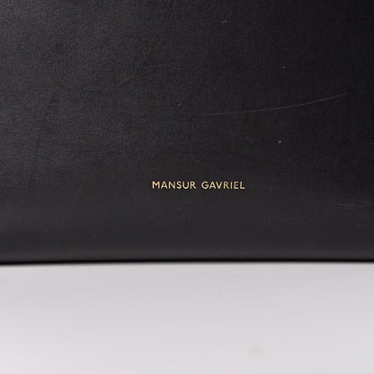 Mansur Gavriel Vegetable Tanned Calfskin Bucket Bag Black Royal 8 of 17