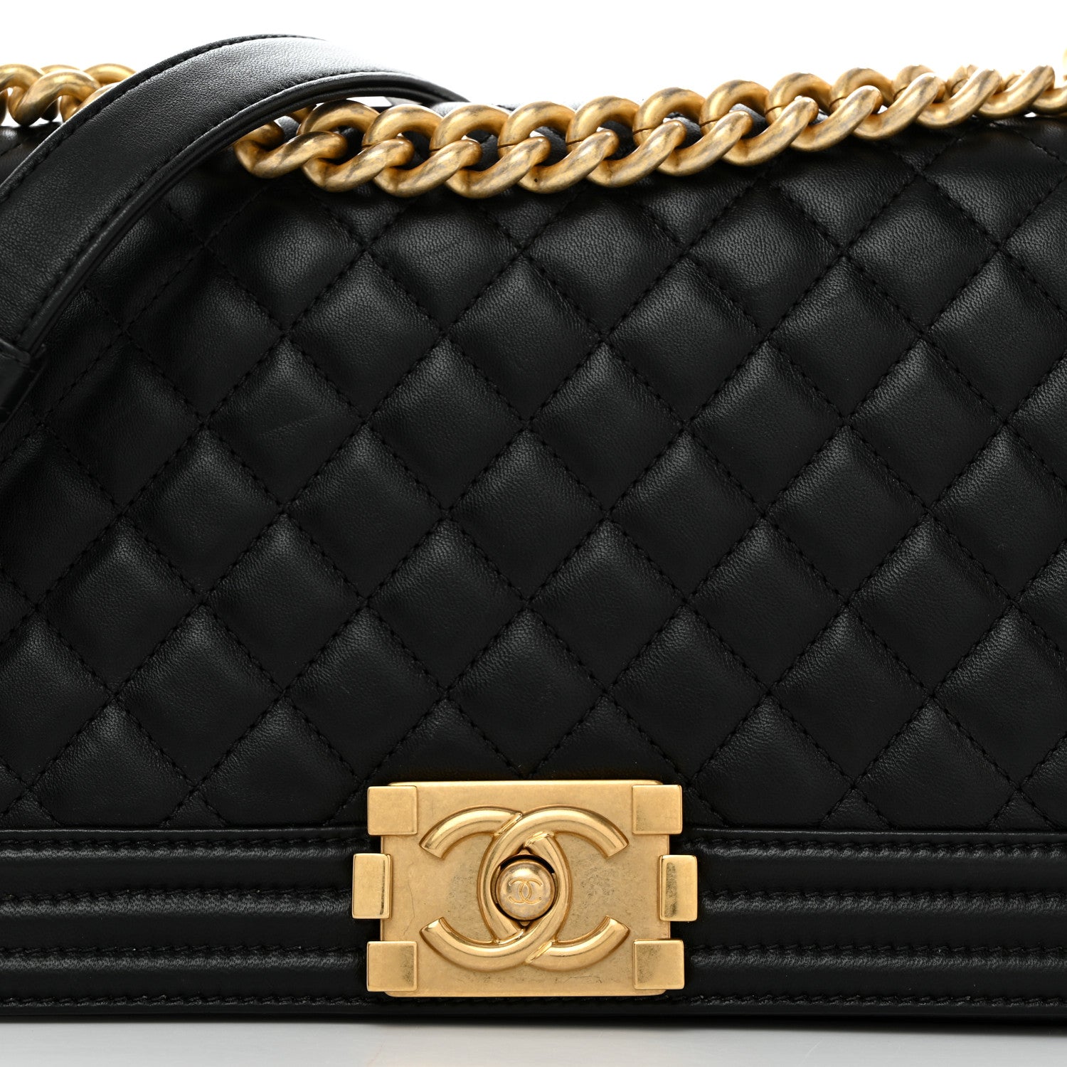 Chanel Lambskin Quilted Medium Boy Flap Black 8 of 12
