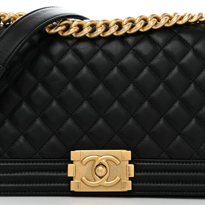 Chanel Lambskin Quilted Medium Boy Flap Black 8 of 12