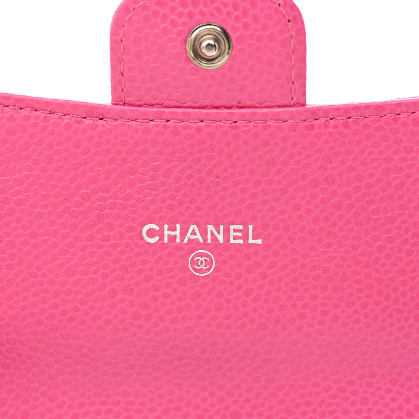 Caviar Quilted Small Flap Wallet Pink