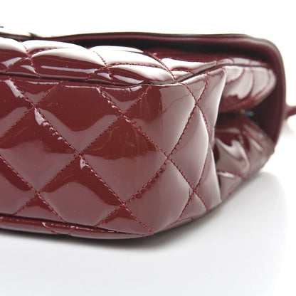 Chanel Patent Quilted Large Coco Shine Flap Burgundy 10 of 11