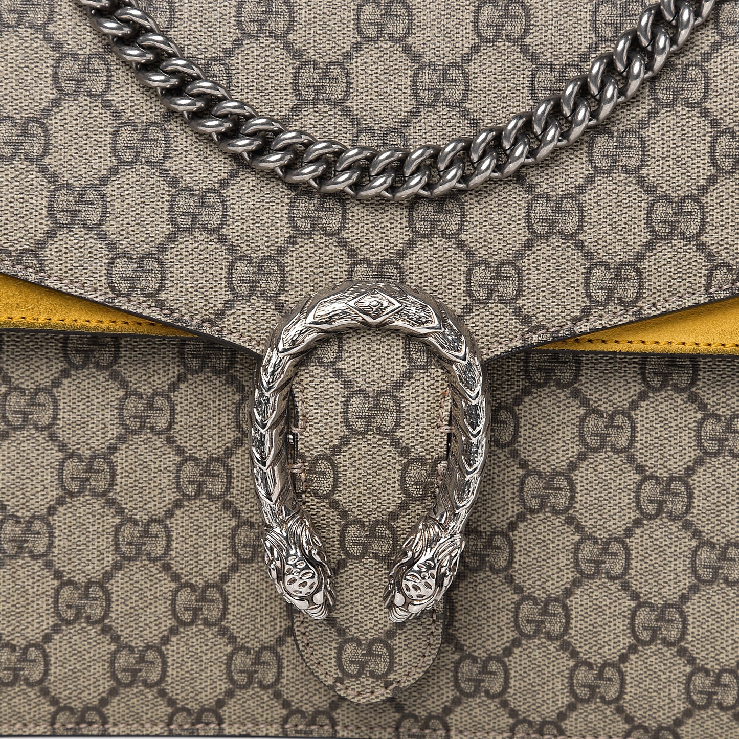 GG Supreme Monogram Medium Dionysus Shoulder Bag Yellow