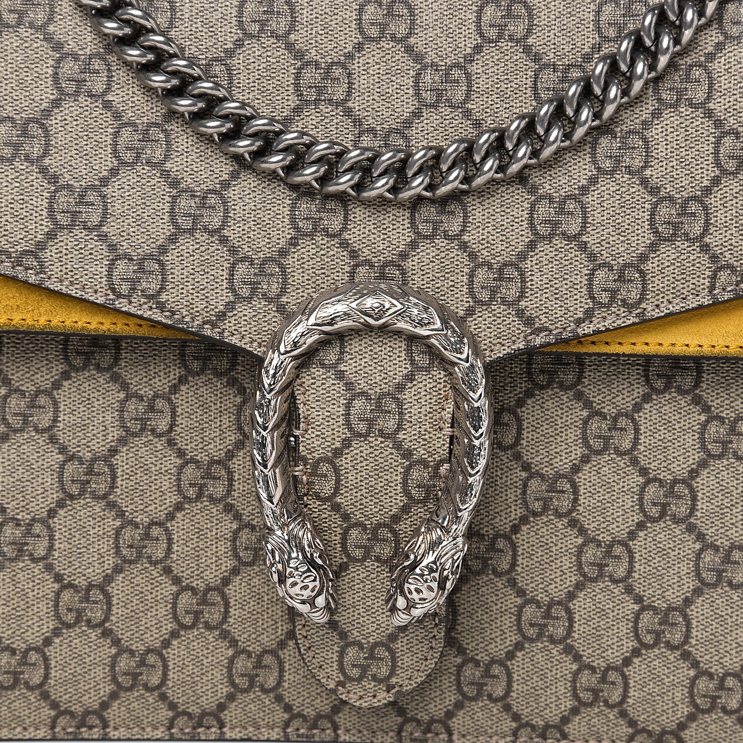 Gucci GG Supreme Monogram Medium Dionysus Shoulder Bag Yellow 13 of 13